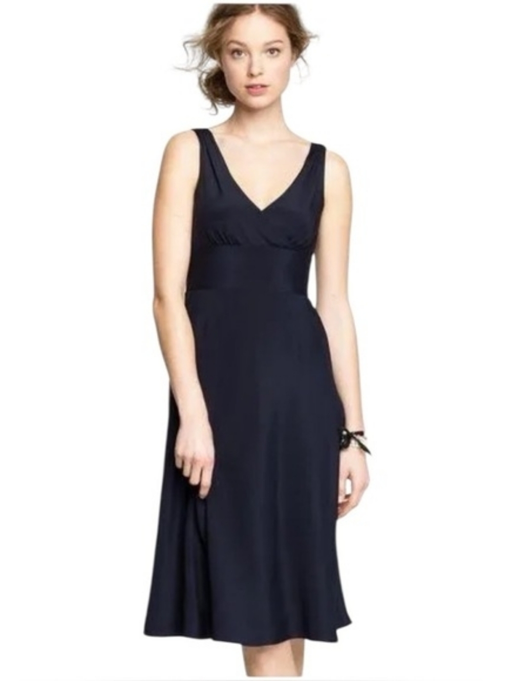 J. Crew Sophia Black Silk Dress Size 12 Tall